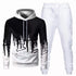 Sports hooded 3D sweatshirt trousers suit